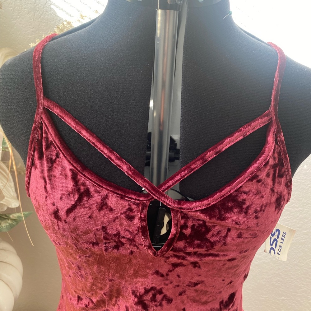 Brand New Maroon Suede Mini Dress